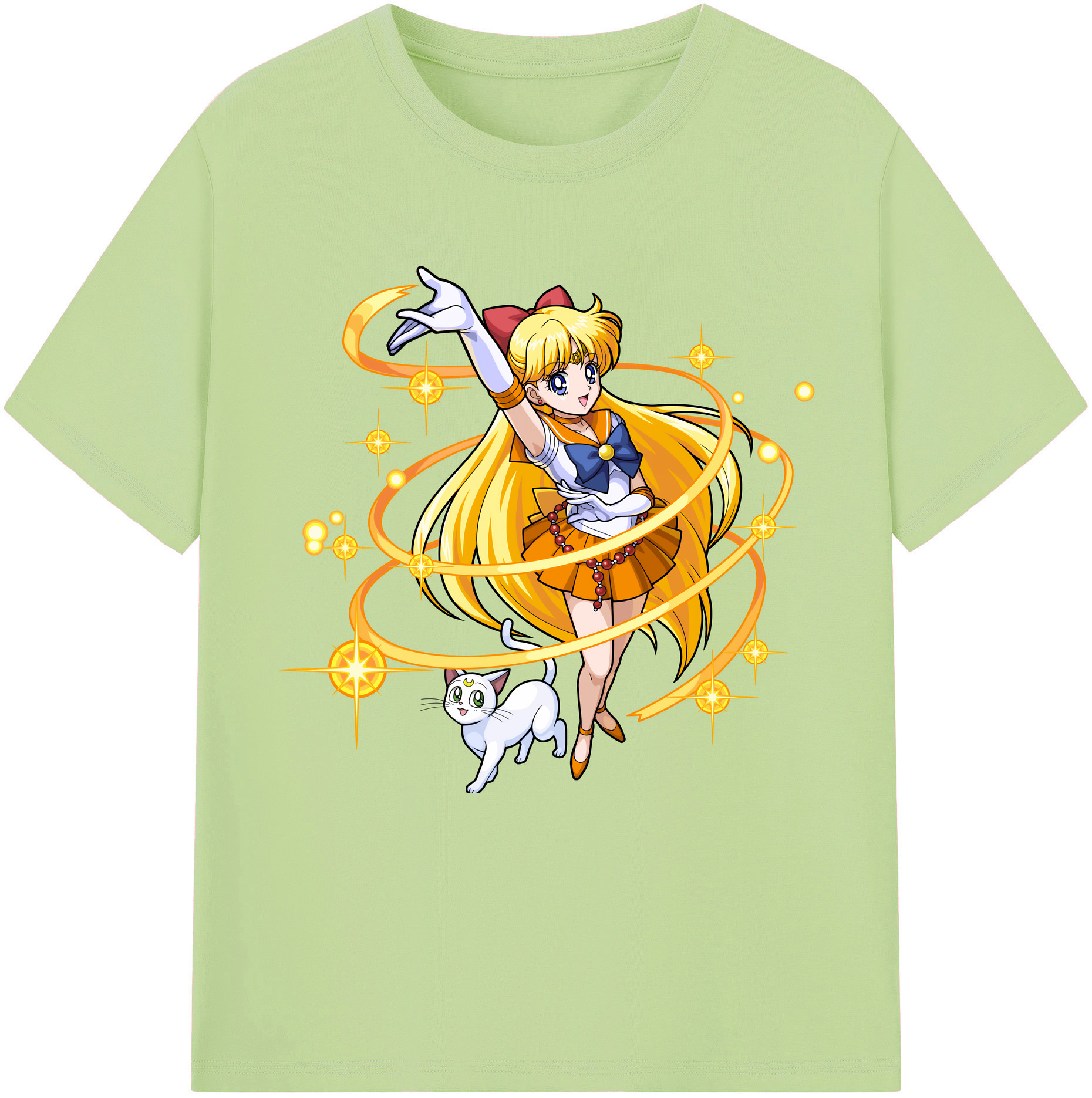 （画像用） 美少女戦士セーラームーン 愛野 美奈子 あいの みなこ Sailor Moon Aino Minako 綿100％半袖Tシャツ（フロントプリント）